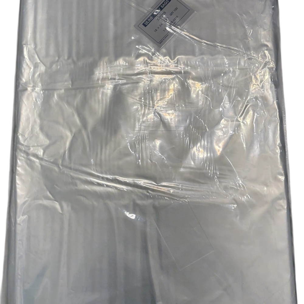 Uline S-3205 Clear Poly Bags 18” x 24” 1 Mil (100 pcs) NWT
